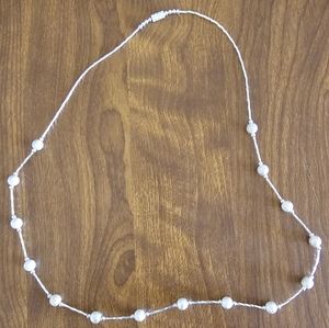 Intermittent Textured Metal Beads Necklace